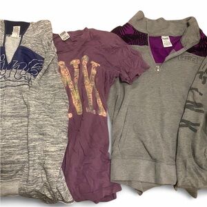 PINK Victoria's Secret Purple and Gray Sweatshirt/T-Shirt Bundle